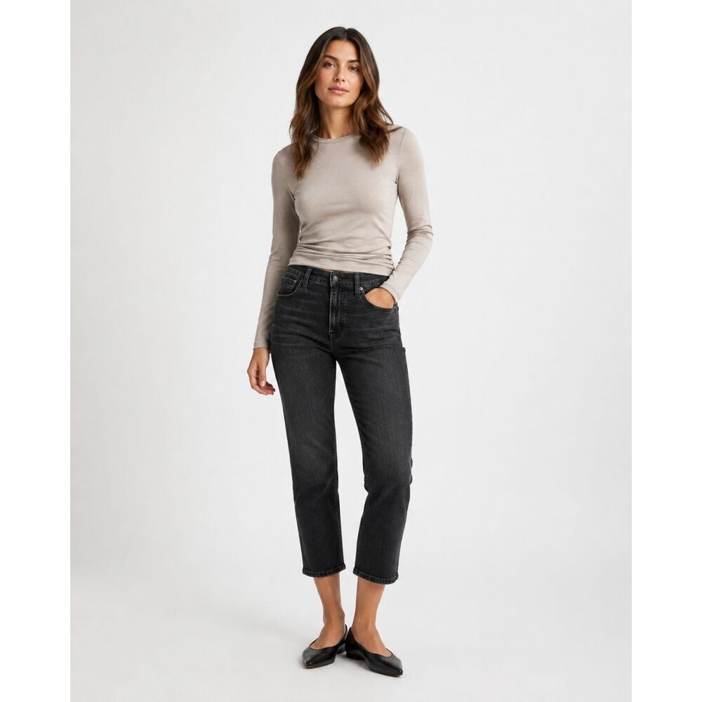 Madewell Perfect Vintage Crop Jeans Womens 26 (28x26) Black High Rise